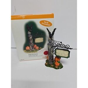 Dept. 56 Halloween Accessories Customizable "Spooky Village Sign" Accessory T2